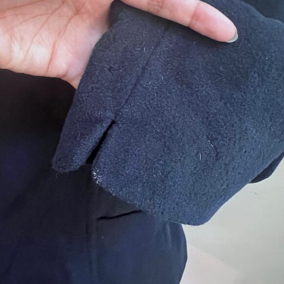 Navy Blue Double Breasted Wool Pea Coat Jacket St. John's Bay Women's Size L - Picture 6 of 10